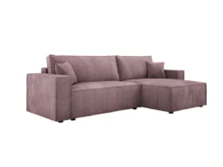 Designer Ecksofa Velanova mit Schlaffunktion und Stauraum aus Cord