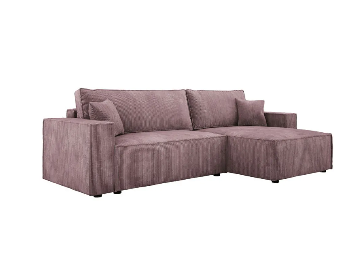 Designer Ecksofa Velanova mit Schlaffunktion und Stauraum aus Cord