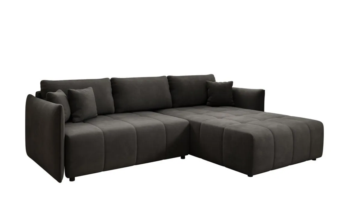 Designer Ecksofa Velaro mit Schlaf- und Klappfunktion in Samt