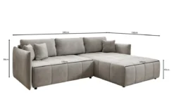Designer Ecksofa Velaro mit Schlaf- und Klappfunktion in Samt