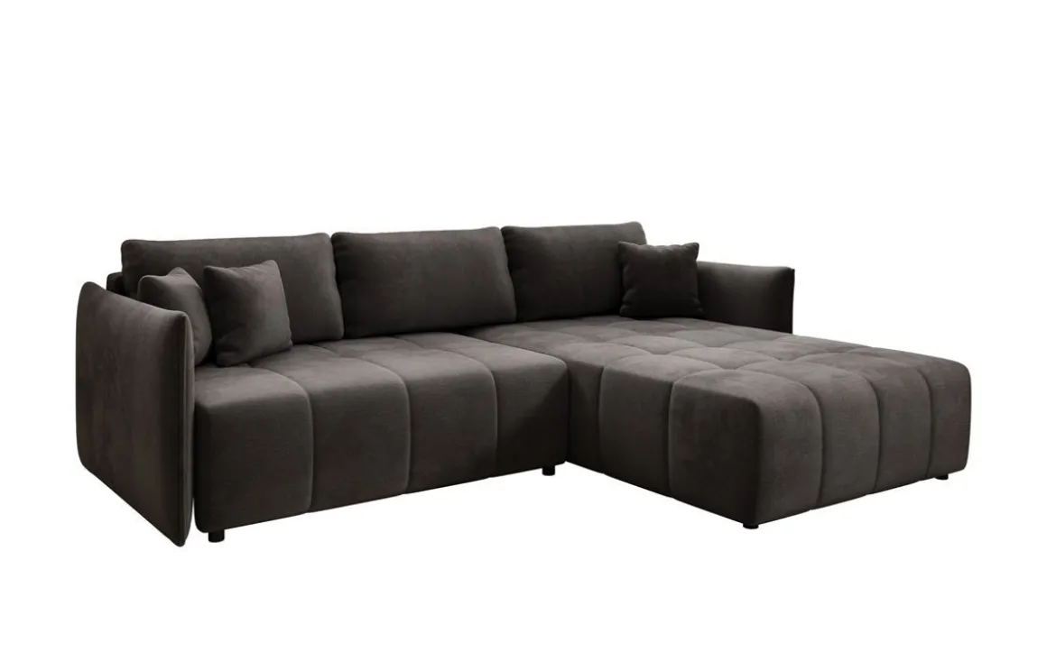 Designer Ecksofa Velaro mit Schlaf- und Klappfunktion in Samt