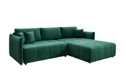 Designer Ecksofa Velaro mit Schlaf- und Klappfunktion in Samt
