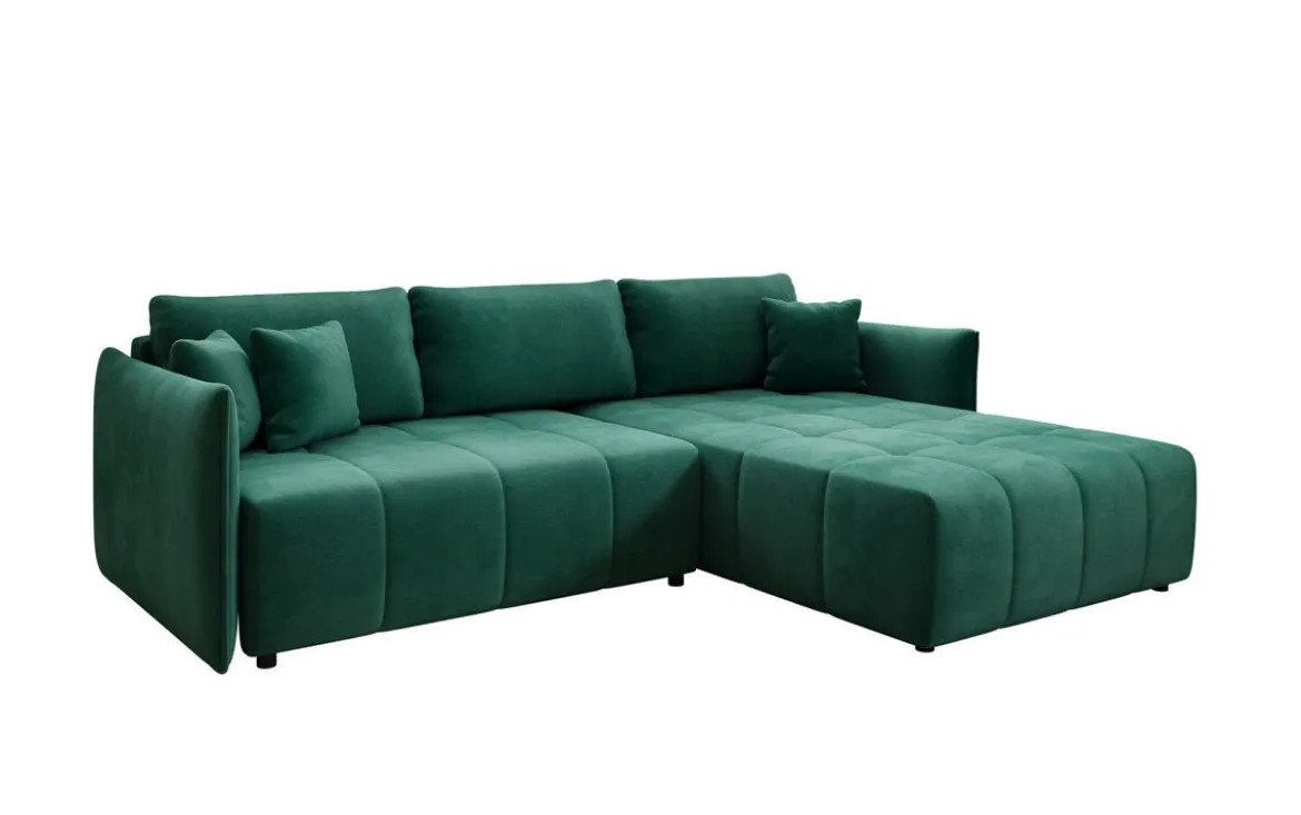 Designer Ecksofa Velaro mit Schlaf- und Klappfunktion in Samt