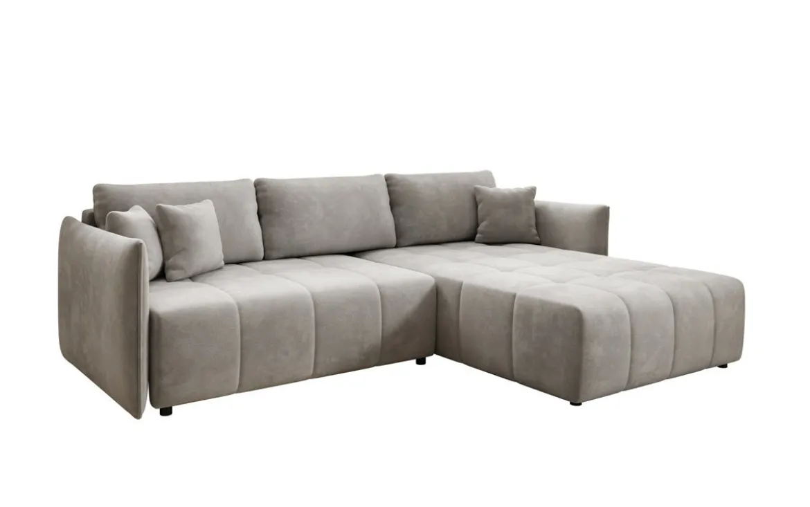 Designer Ecksofa Velaro mit Schlaf- und Klappfunktion in Samt