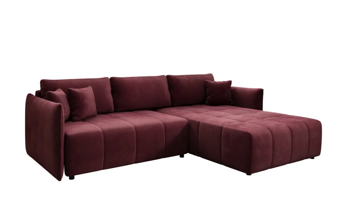 Designer Ecksofa Velaro mit Schlaf- und Klappfunktion in Samt