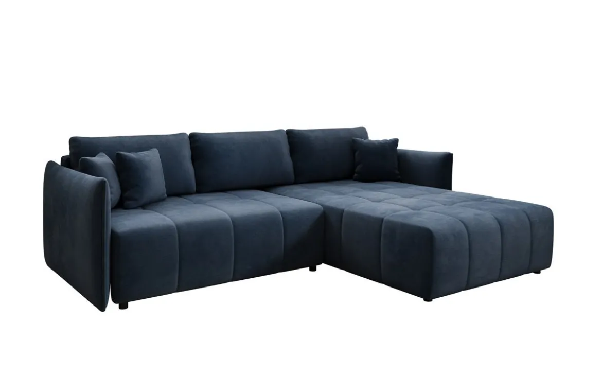 Designer Ecksofa Velaro mit Schlaf- und Klappfunktion in Samt