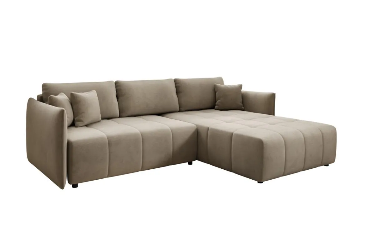 Designer Ecksofa Velaro mit Schlaf- und Klappfunktion in Samt