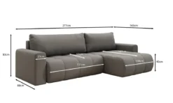 Designer Ecksofa Venezia mit Schlaffunktion und Stauraum