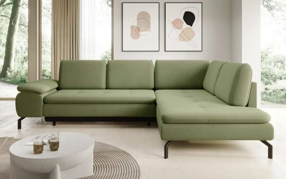 Designer Ecksofa Verila L mit Schlaf- und Klappfunktion