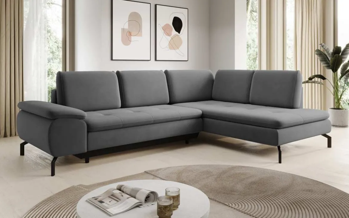 Designer Ecksofa Verila L mit Schlaf- und Klappfunktion