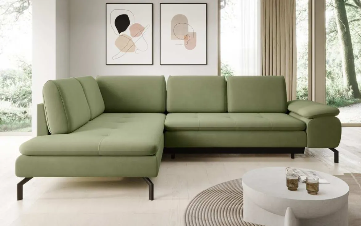 Designer Ecksofa Verila L mit Schlaf- und Klappfunktion