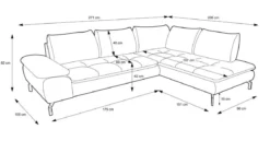 Designer Ecksofa Verila L mit Schlaf- und Klappfunktion