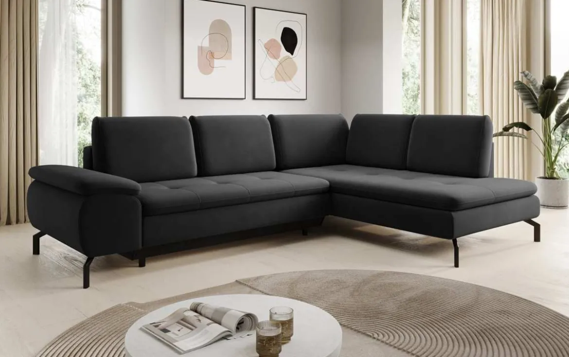Designer Ecksofa Verila L mit Schlaf- und Klappfunktion