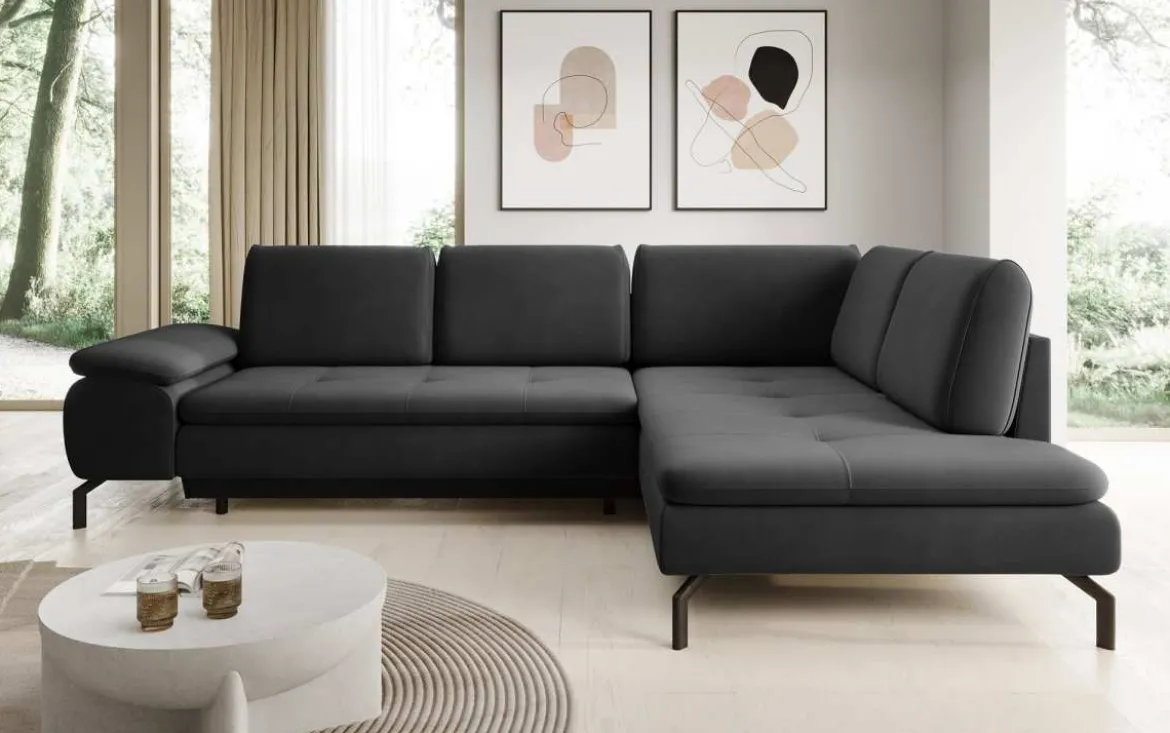 Designer Ecksofa Verila L mit Schlaf- und Klappfunktion
