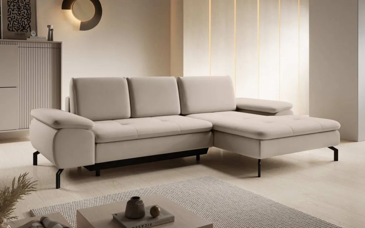 Designer Ecksofa Verila Mini mit Schlaf- und Klappfunktion