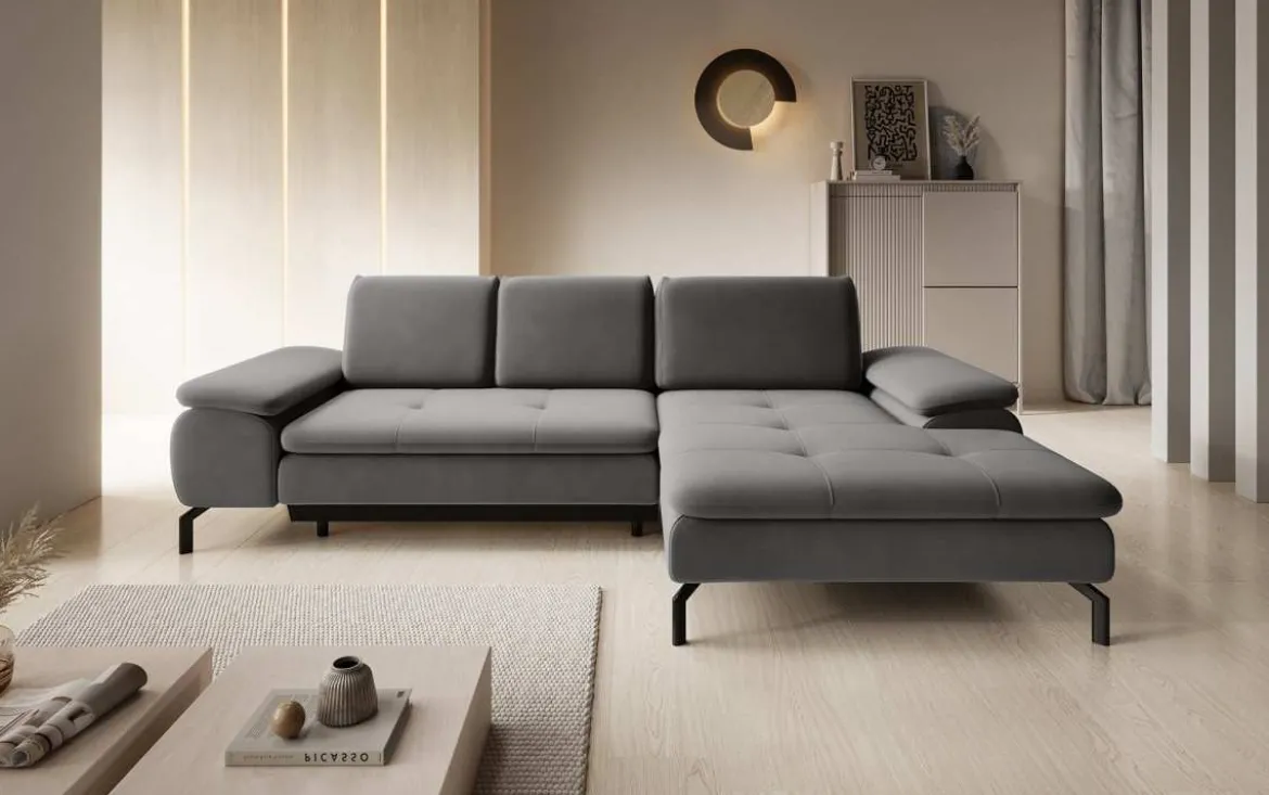 Designer Ecksofa Verila Mini mit Schlaf- und Klappfunktion