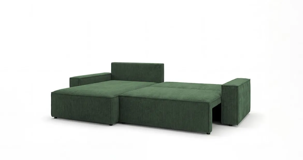 Designer Ecksofa Vienna mit Schlaf- und Klappfunktion in Cord