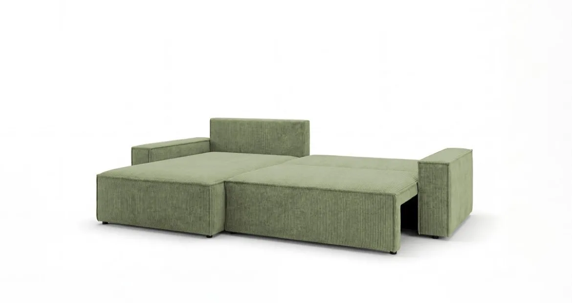 Designer Ecksofa Vienna mit Schlaf- und Klappfunktion in Cord