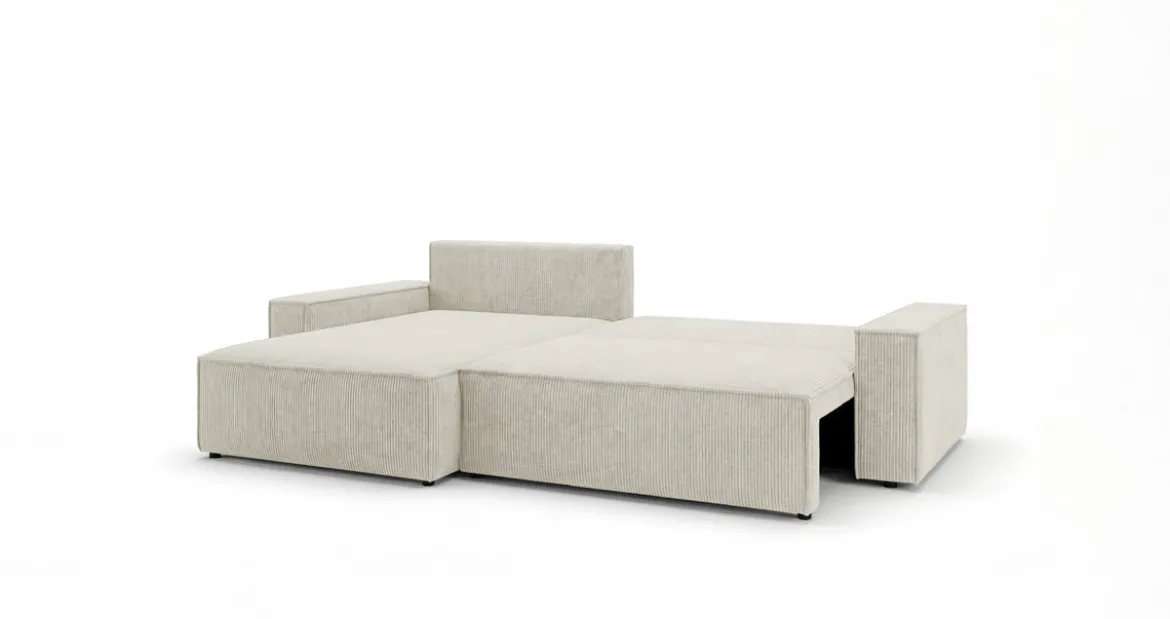 Designer Ecksofa Vienna mit Schlaf- und Klappfunktion in Cord