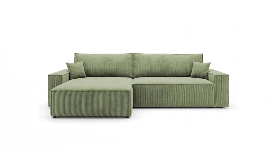 Designer Ecksofa Vienna mit Schlaf- und Klappfunktion in Cord