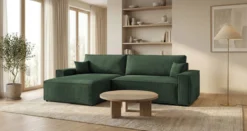 Designer Ecksofa Vienna mit Schlaf- und Klappfunktion in Cord