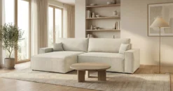 Designer Ecksofa Vienna mit Schlaf- und Klappfunktion in Cord
