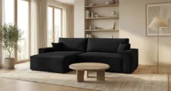 Designer Ecksofa Vienna mit Schlaf- und Klappfunktion in Cord