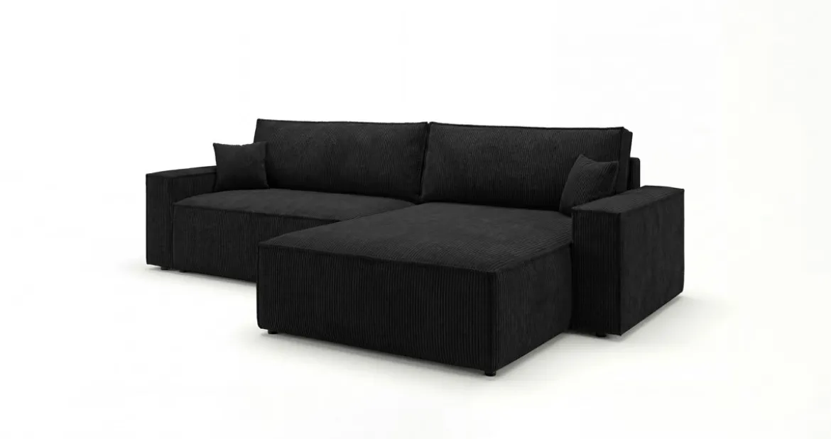 Designer Ecksofa Vienna mit Schlaf- und Klappfunktion in Cord