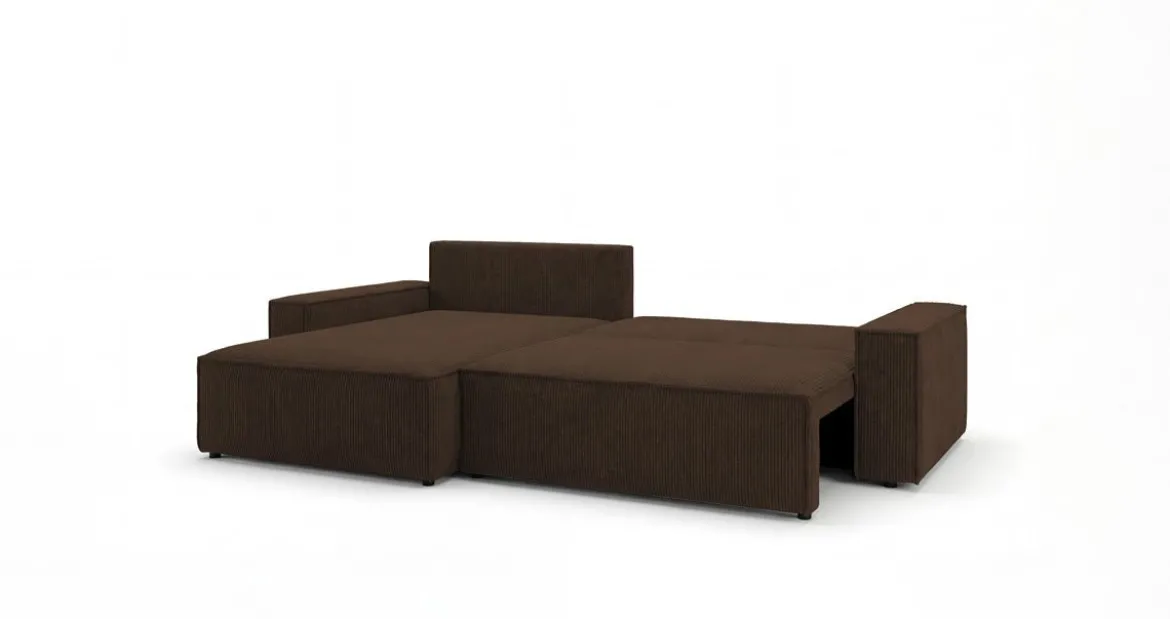 Designer Ecksofa Vienna mit Schlaf- und Klappfunktion in Cord
