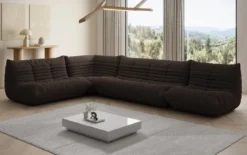 Designer Ecksofa Wohnlandschaft Calmo in Teddy Bouclé