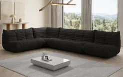 Designer Ecksofa Wohnlandschaft Calmo in Teddy Bouclé