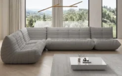 Designer Ecksofa Wohnlandschaft Calmo in Teddy Bouclé