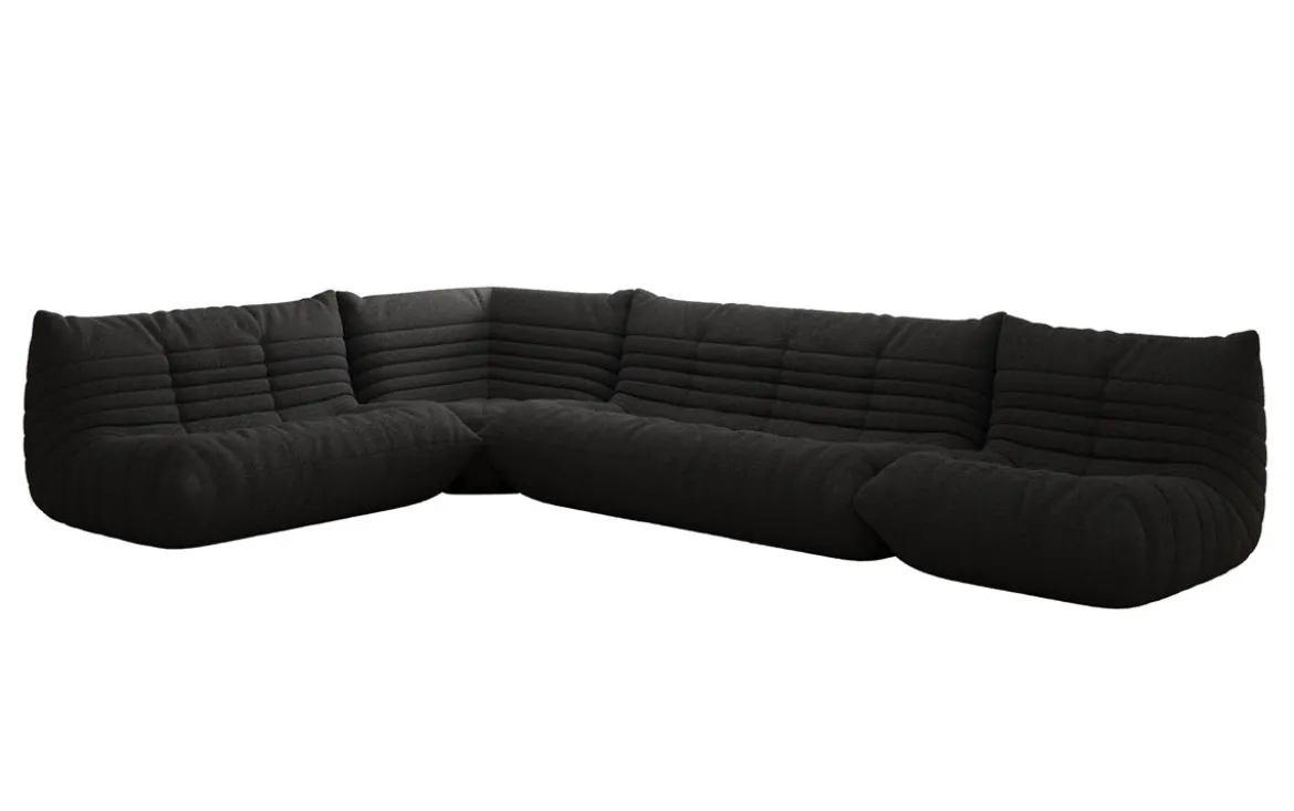 Designer Ecksofa Wohnlandschaft Calmo in Teddy Bouclé