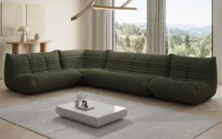 Designer Ecksofa Wohnlandschaft Calmo in Teddy Bouclé