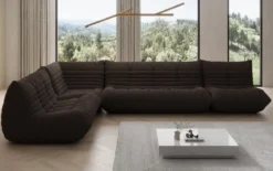 Designer Ecksofa Wohnlandschaft Calmo in Teddy Bouclé