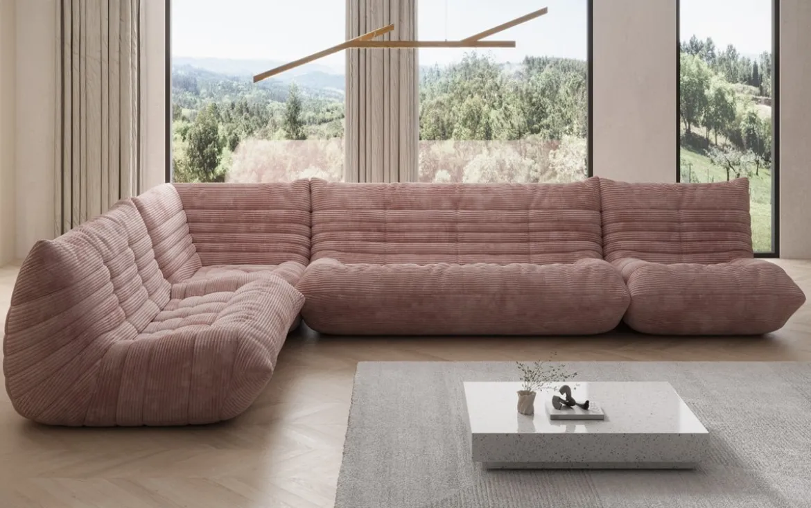 Designer Ecksofa Wohnlandschaft Calmo in Cord