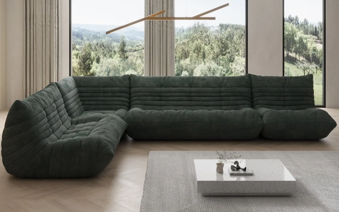 Designer Ecksofa Wohnlandschaft Calmo in Cord