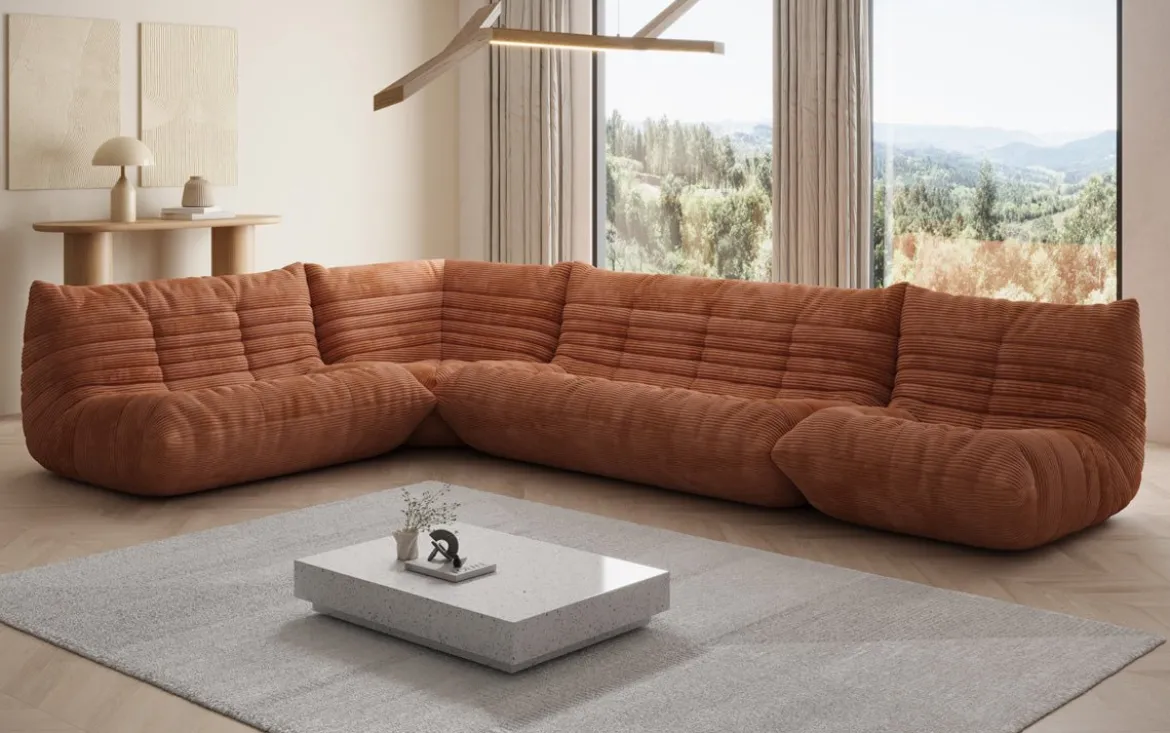 Designer Ecksofa Wohnlandschaft Calmo in Cord