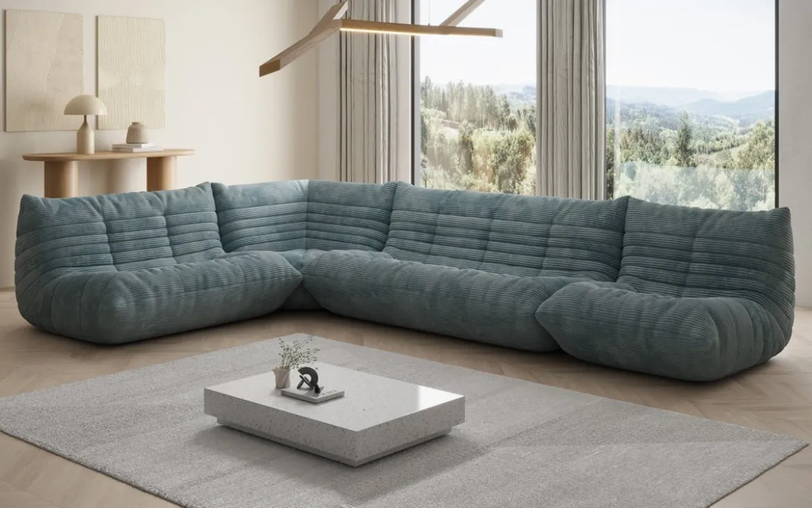 Designer Ecksofa Wohnlandschaft Calmo in Cord