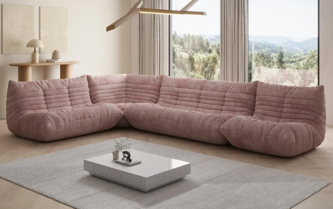 Designer Ecksofa Wohnlandschaft Calmo in Cord