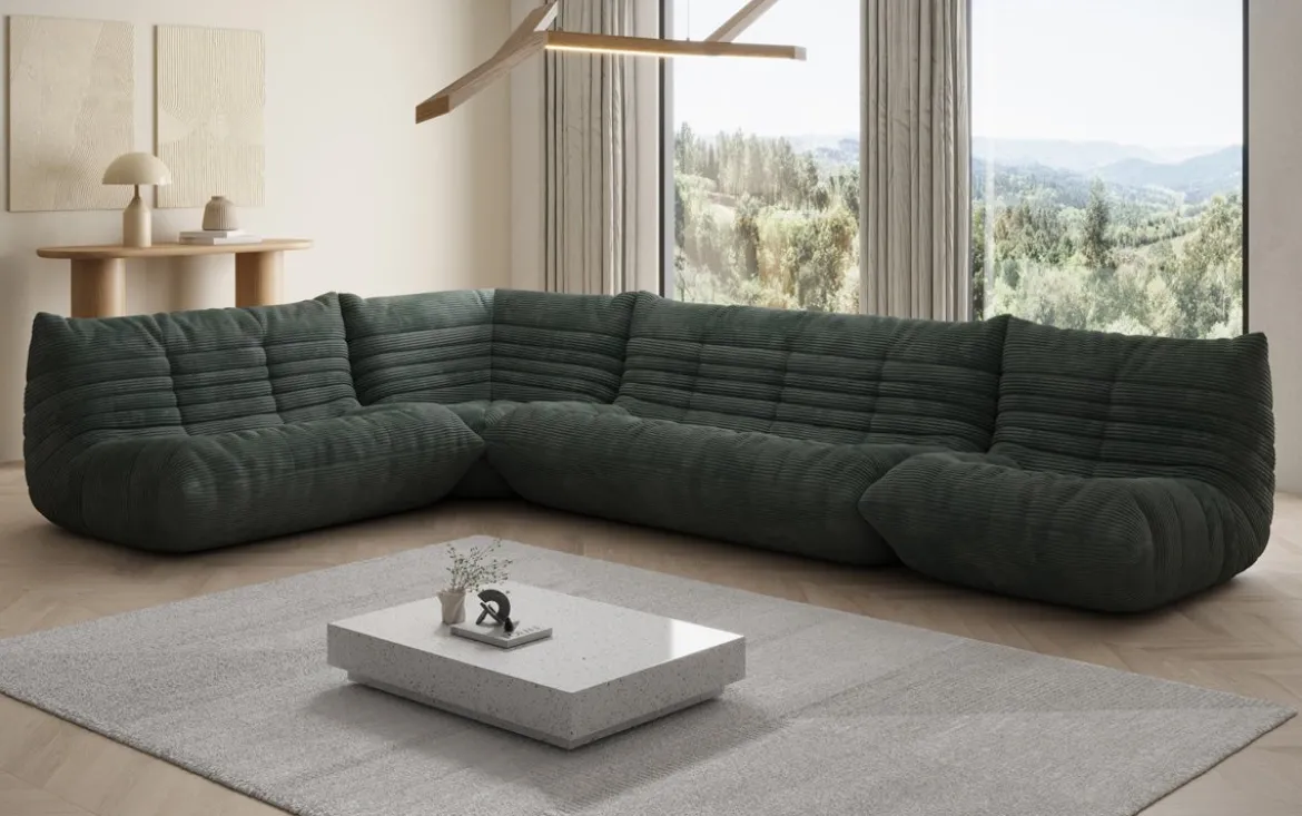 Designer Ecksofa Wohnlandschaft Calmo in Cord