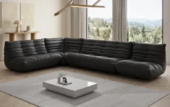Designer Ecksofa Wohnlandschaft Calmo in Echtleder