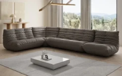 Designer Ecksofa Wohnlandschaft Calmo in Echtleder