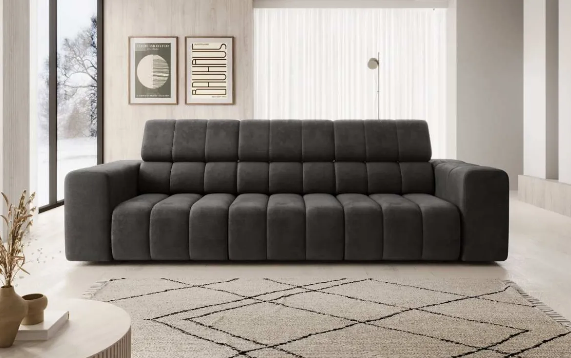 Designer 3er Sofa Aurora mit verstellbaren Kopfstützen