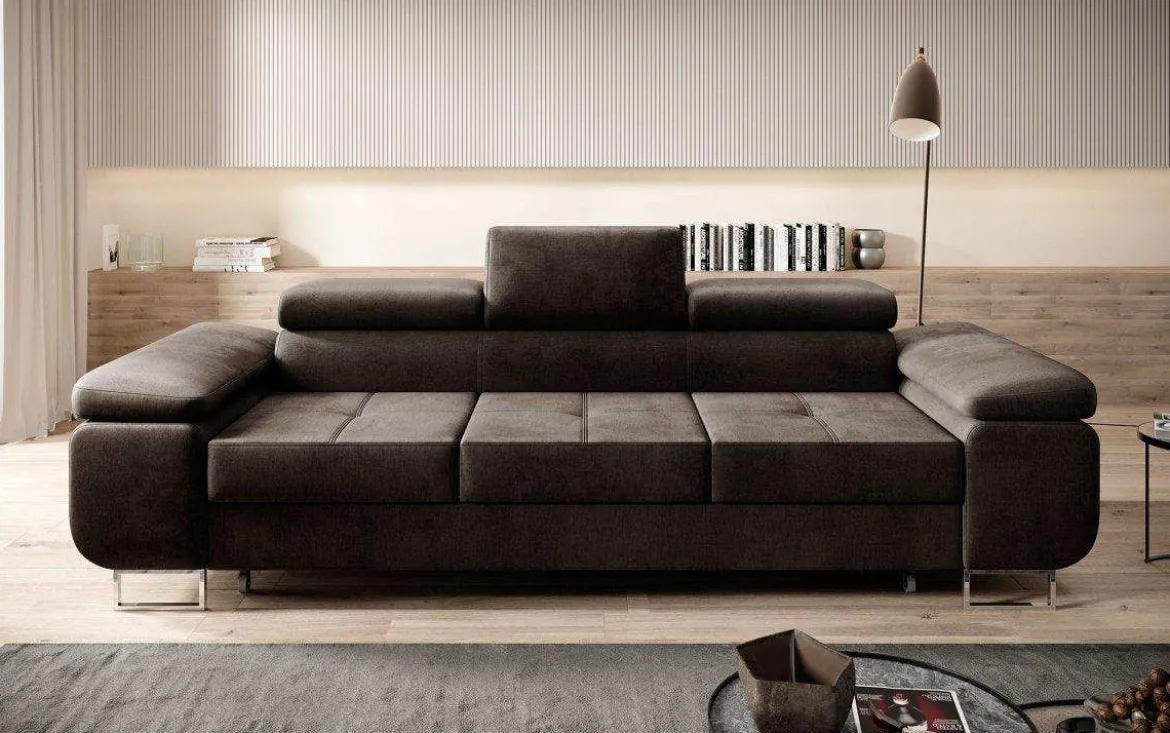 Designer 3er Sofa Siera mit Schlaffunktion in Samt