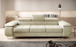 Designer 3er Sofa Siera mit Schlaffunktion in Samt