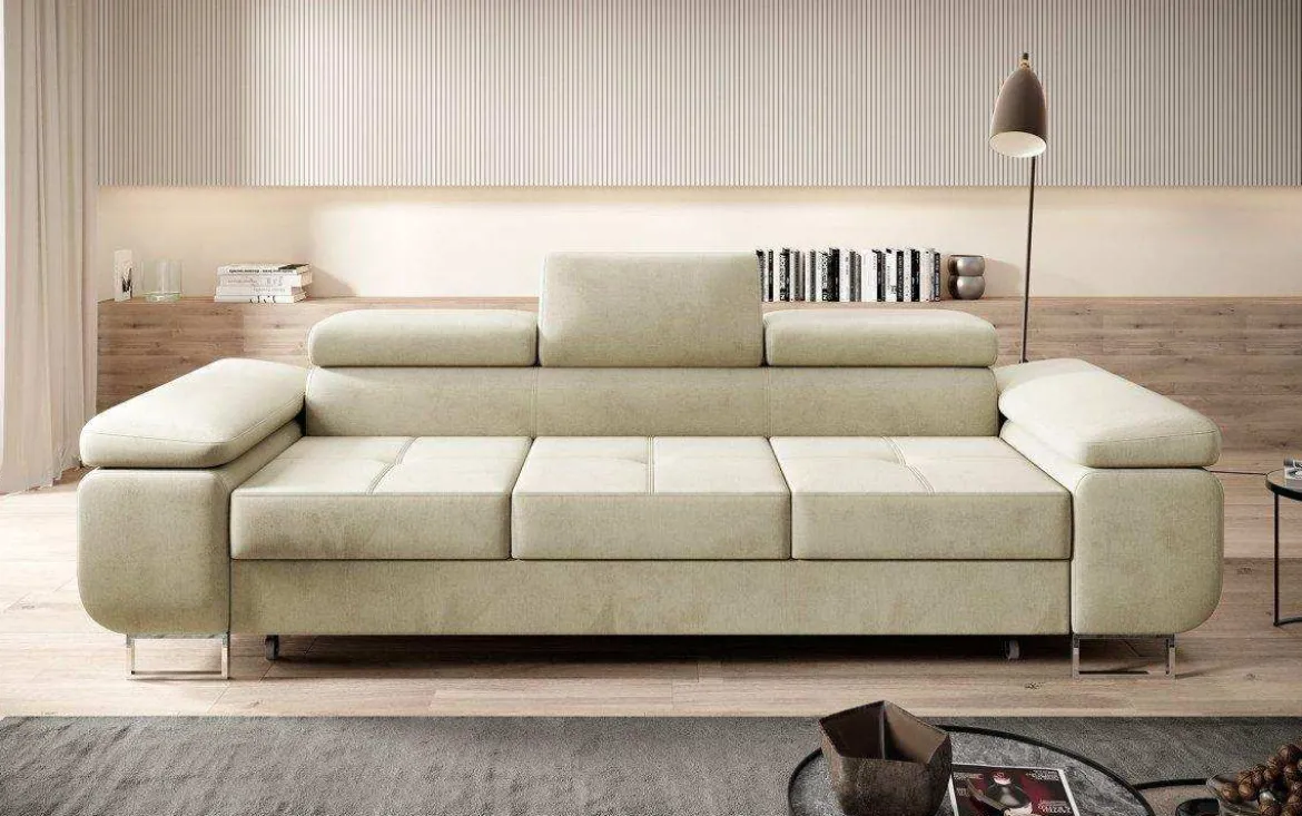 Designer 3er Sofa Siera mit Schlaffunktion in Samt