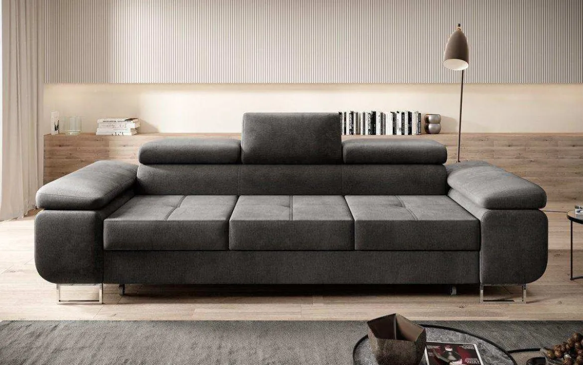 Designer 3er Sofa Siera mit Schlaffunktion in Samt
