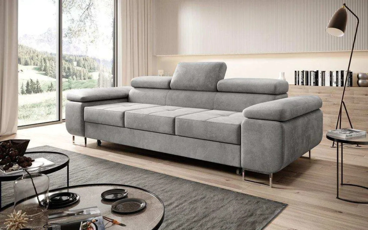 Designer 3er Sofa Siera mit Schlaffunktion in Samt
