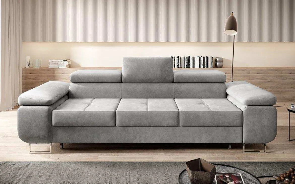 Designer 3er Sofa Siera mit Schlaffunktion in Samt